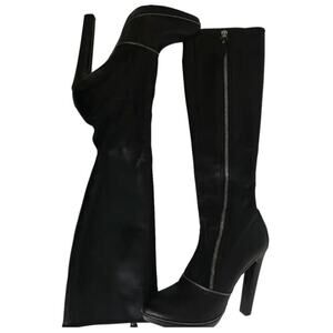 Alaïa Alaia Paris Black Leather Knee-High Zipper Boots 40.5 Italy
